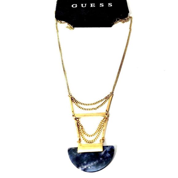 GUESS Gold tone 32" Adjuistable Necklace w/ Bold Pendant - Women Fashion Jewelry - Picture 6 of 6